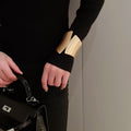Sculptural Flared Wide Hinged Cuff In Gold Or Silver Tone Finishes view 9