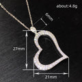 Silver Tone Open Heart Pave Pendant Necklace With Chain view 4