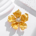 Camellia Crystal Two Designs Metal Brooch Pin 5.6 x 5.3 cm view 5