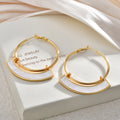 Arc Inlay Statement Hoop Earrings for Women in 2 Pictured Styles view 6