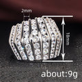 Gold Silver Multi-Row Geometric Pavé Dome Finger Ring view 4