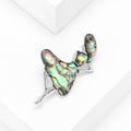 Abalone Shell Dancer Brooch With Polished Metal And Sculpted Decorative Details view 3