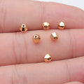 Tiny Faceted Cube Small Hole Metal Beads in Six Finishes view 6