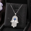 Gold and Silver Tone Crystal Hamsa and Heart Evil Eye Necklaces view 7