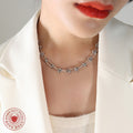 Steel Knot Link Chain Necklace And Matching Bracelet Set view 3