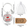 Silver Round Hands and Red Heart Love Keychain and Attached Hardware view 4