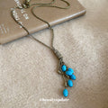 Turquoise Blue Stone Tassel Necklace Fashion Jewelry view 4