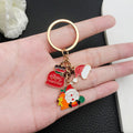 Santa Hat Present Sack and Tree Enamel Charm Keychain view 2