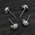 Rose Flower Earring Post Findings With Hanging Loop view 8
