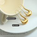 Irregular Teardrop Hook Geometric Earrings Gold Steel view 2