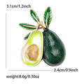 Whole and Half Avocado Enamel Brooch With Green Leaves view 5