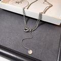 Silver Gold Ball Drop Lariat Pendant Necklaces Four Styles view 9