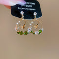Butterfly Hoop Stud Earrings with Colorful Crystal Accents view 6