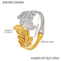 Two-Tone Stainless Steel Wide Geometric Hinge Cuff Bangles view 9