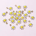 Tiny Enamel Daisy Metal Charms in Twelve Color Combinations view 4