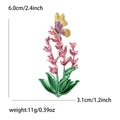Butterfly on Flower Spike Enamel Brooch in Pink or Purple view 5