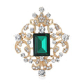 Gold Filigree Center Gem Rhinestone Brooch Four Colors view 3