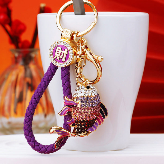 Jeweled Fish Keychains in Multiple Shapes, Colors and Braided Options