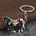 Unicorn Metal Split Ring Keychain in Eight Color and Finish Styles view 7