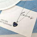 Glitter Galaxy Heart Pendant Necklace Silver Chain view 6