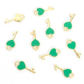 Tiny Heart Lock and Key Charms in Nine Enamel Color Options view 8