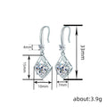 Clear Crystal Geometric Silver Tone Hook Earrings Polished Jewelry Accessory view 4