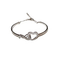 Double Heart Crystal Bracelet In Gold Tone Or Silver Tone view 5