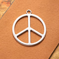 Large Peace Sign Charm Pendant With Openwork Center For Jewelry Making view 3