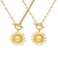 Sunburst Toggle Pendant Necklace in Two Designs and Two Tones view 5