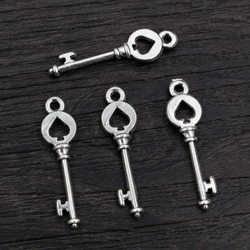 vintage key charms shown in a close detail view