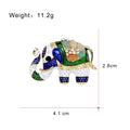 Red Gold Tone Elephant Crystal Enamel Two Designs Metal Brooch Pin view 2