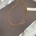 Gold Multicolor Heishi Bead Figaro Chain Necklace Styles view 7