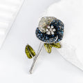 Camellia Crystal Metal Brooch Pin 6 x 3.2 cm for Jackets and Lapels view 5