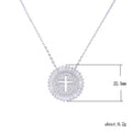 Gold And Silver Tone Cross Medallion Pendant Necklace view 5