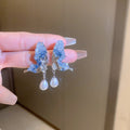 Blue and Silver Crystal Stud and Drop Earring Collection view 6