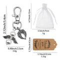 Silver Angel Wing and Pearl Lobster Clasp Charm and Attached Hardware view 2