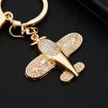 Jeweled Airplane Keychains in Gold and Silver with Braided Options view 8