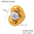 Chunky Sculptural Ball Loop Statement Ring Stainless Steel view 6