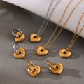 Open Heart Necklace and Hoop Earring Collection in Mixed Metal Finishes view 1