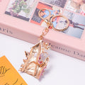 Enamel Fairy Castle Keychain Rhinestone Tower Charm view 4