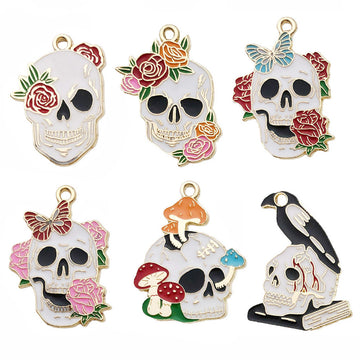 Colorful Halloween Theme Metal Charms with 16 Listed Options