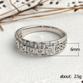 Square Crystal Eternity Style Band Ring in Silver Tone view 5