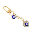 Blue Evil Eye Keychain with Rhinestone Charm Bag Pendant view 5