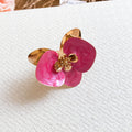 Orchid Enamel Flower Stud Earrings Open Rings Ten Styles view 6