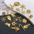 Matte Gold-Tone Snowflake and Christmas Tree Metal Charms with 26 Listed Options view 3