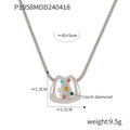 Gold Steel Bitten Pendant Snake Chain Necklace Czech Zircon view 8
