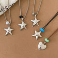 Silver Tone Star Pendant Necklaces in Three Cord Styles view 4