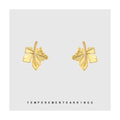 Gold Maple Leaf Earrings Crystal Vein Post and Clip Styles view 1