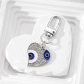 Gold and Silver Tone Rhinestone Evil Eye Clip Keychains view 8