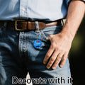 Blue Father Day Hat Mustache Wood Round Keychain Ring view 4
